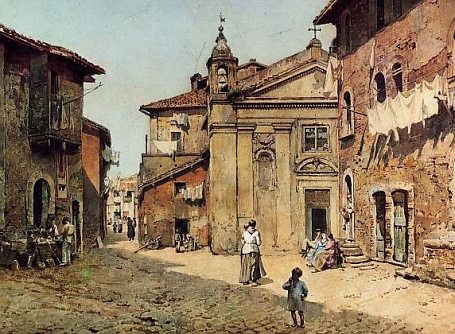 The Santa Bonosa Church painted by Roesler Franz in 1880 ca.